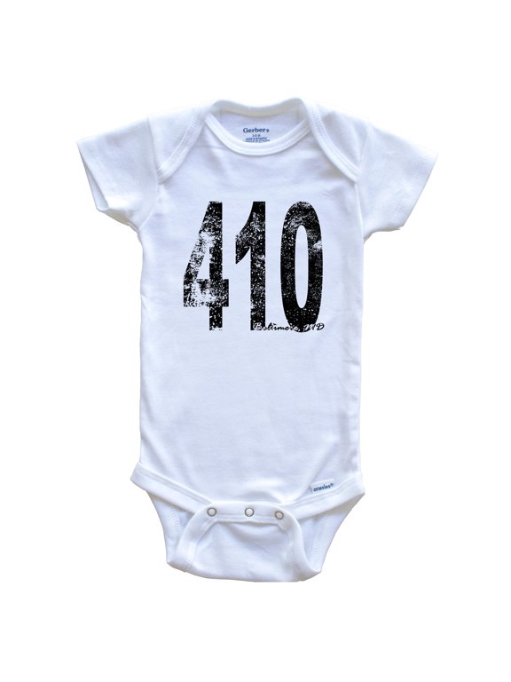 410 Baltimore Maryland Area Code Baby Bodysuit - One Piece Baby Bodysuit, 0-3 Months White