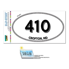 410 - Crofton, MD - Maryland - Oval Area Code Sticker