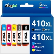 410 Ink Cartridge for Epson Ink 410 XL 410XL T410XL for Epson Expression XP-7100 XP-640 XP-830 XP-530 Printer (1 Black, 1 Photo Black, 1 Cyan, 1 Magenta, 1 Yellow, 5-Pack)
