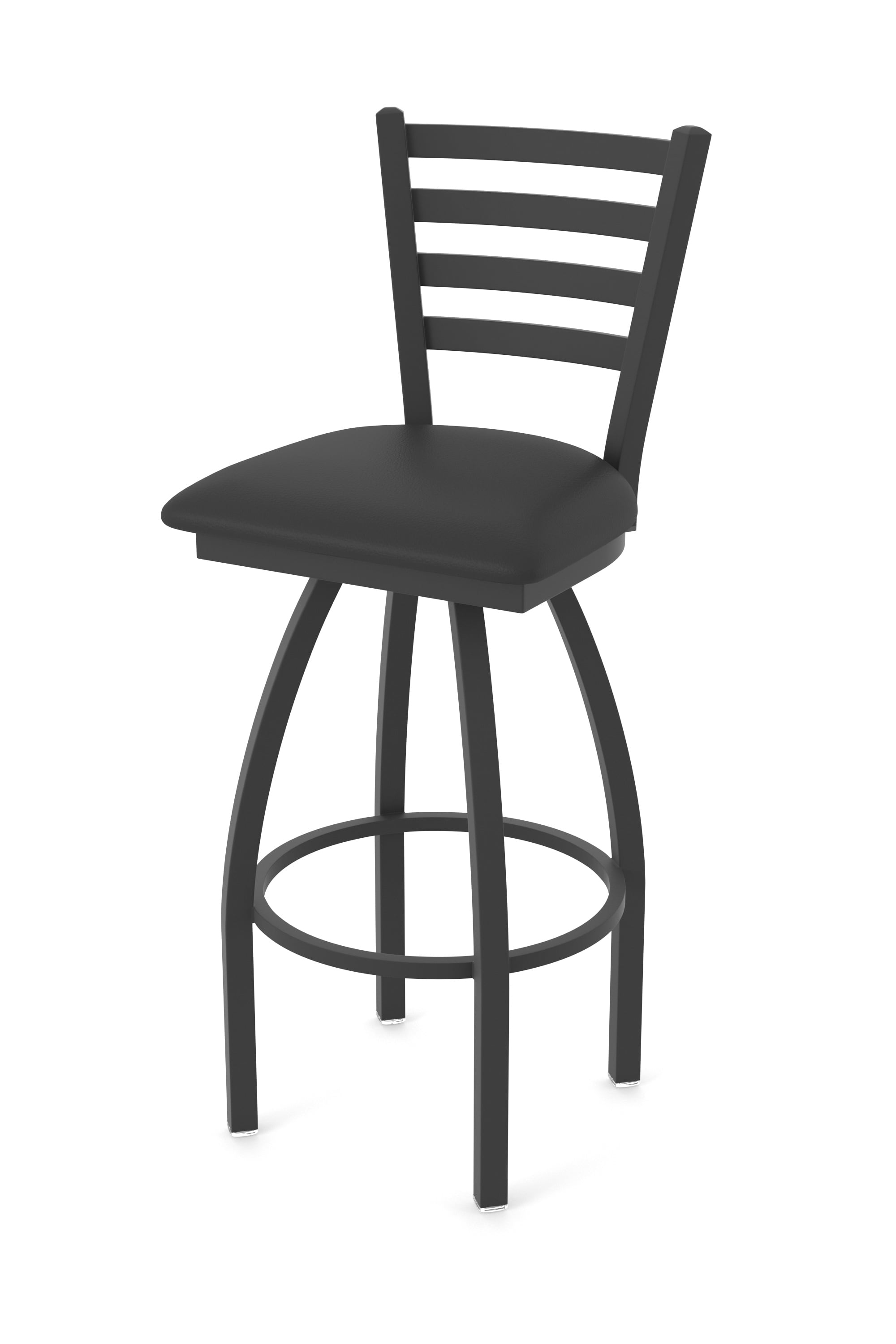 Holland Bar Stool 410 Jackie 25"" Counter Stool with Black Wrinkle Finish, Black Vinyl Seat, and 360 swivel