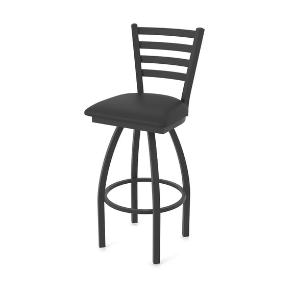 Holland Bar Stool Company 410 Jackie 25-Inch Counter Stool with Black Wrinkle Finish, Black Vinyl Seat and 360 Swivel