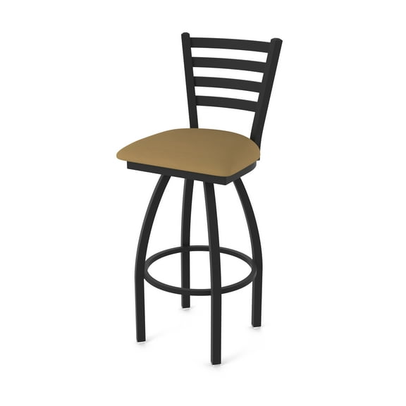 410 Jackie 25" Swivel Counter Stool with Black Wrinkle Finish and Canter Saddle Seat