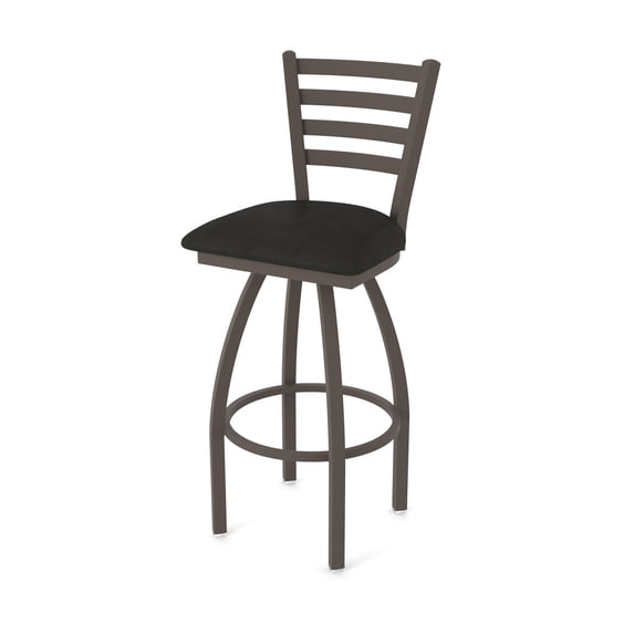 410 Jackie 25" Swivel Counter Stool with Bronze Finish and Canter Espresso Seat