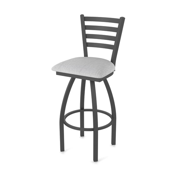 410 Jackie 25" Swivel Counter Stool with Pewter Finish and Graph Alpine Seat
