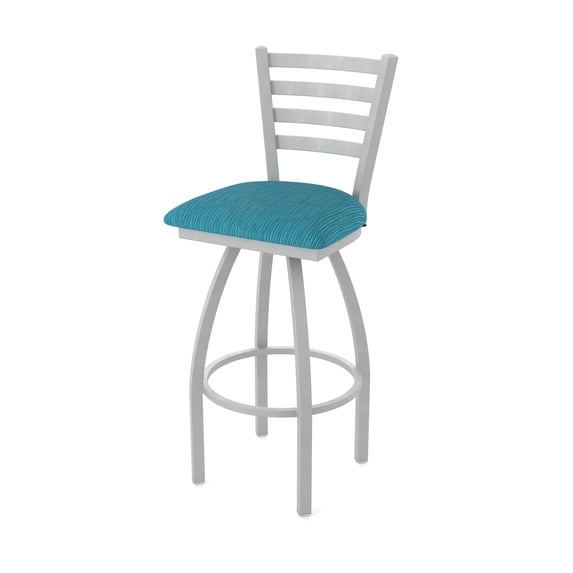 410 Jackie 30" Swivel Bar Stool with Anodized Nickel Finish and Graph Tidal Seat