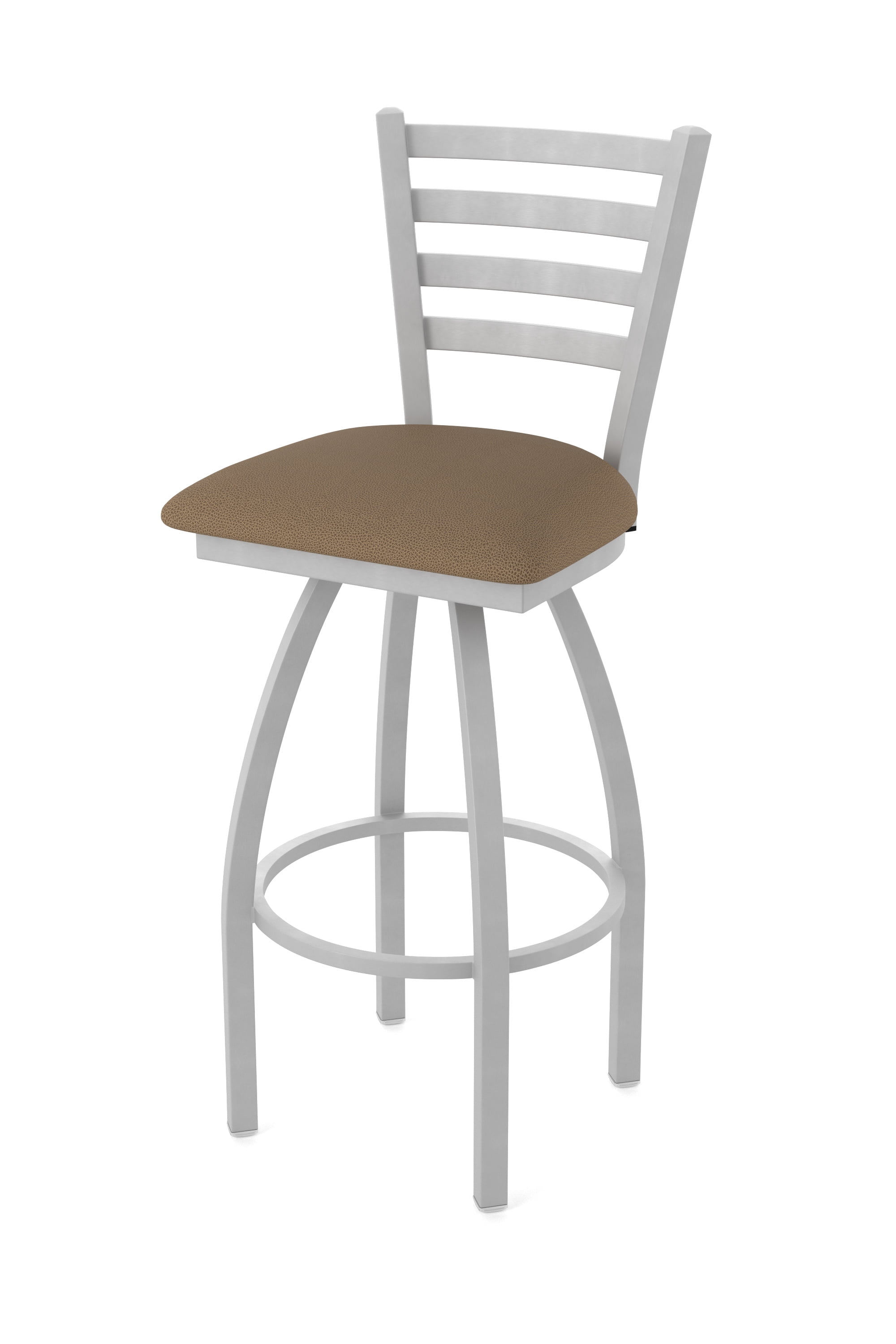 410 Jackie 30" Swivel Bar Stool with Anodized Nickel Finish and Rein Thatch Seat