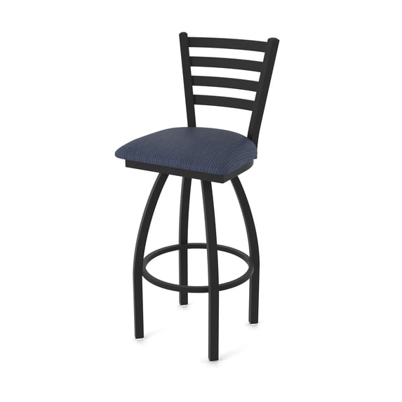 410 Jackie 30" Swivel Bar Stool with Black Wrinkle Finish and Graph Anchor Seat