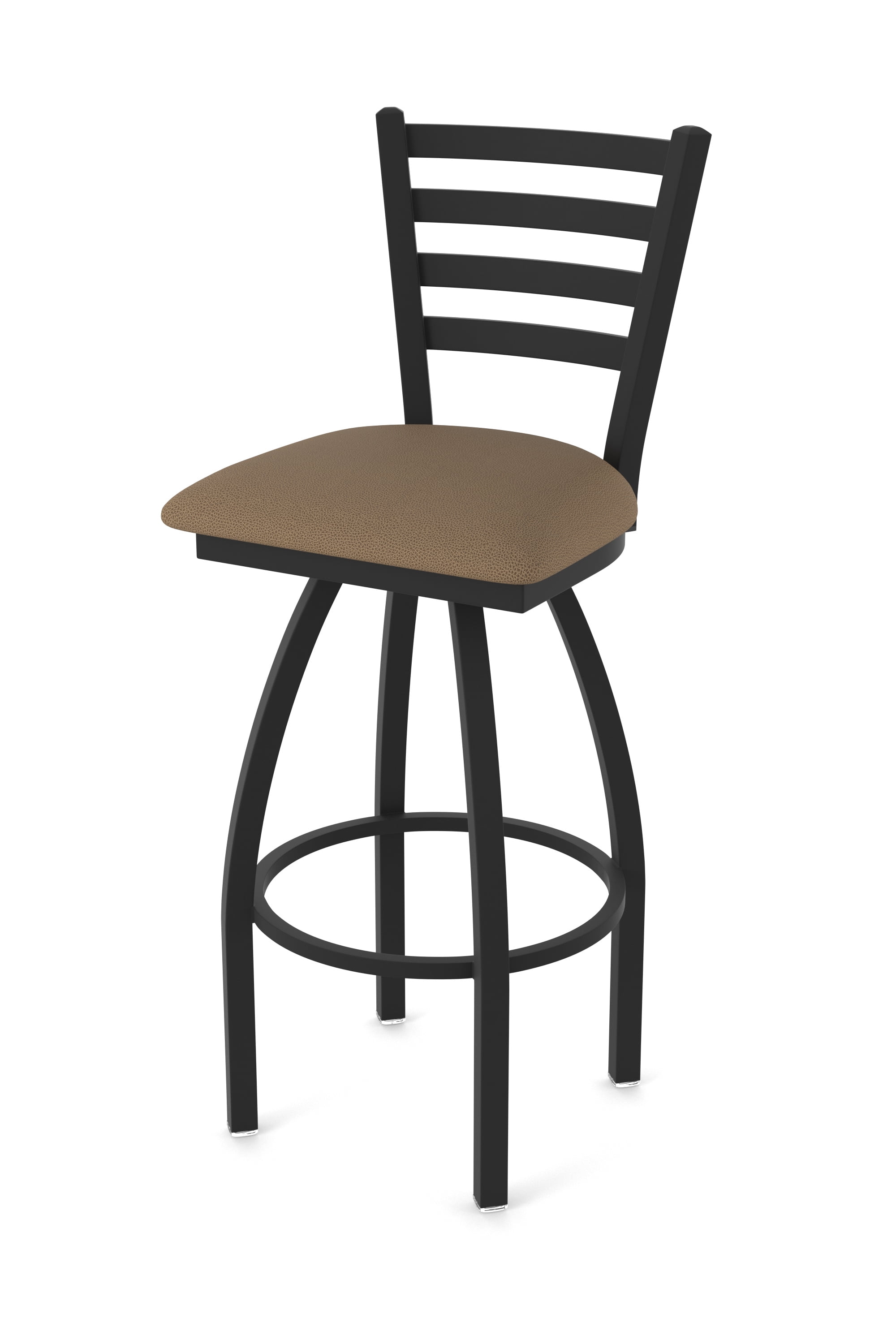 410 Jackie 30" Swivel Bar Stool with Black Wrinkle Finish and Rein Thatch Seat