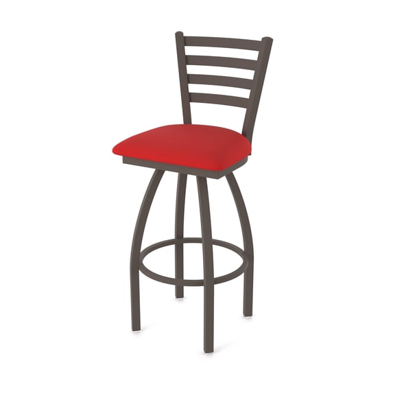 410 Jackie 30" Swivel Bar Stool with Bronze Finish and Canter Red Seat