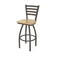 thumbnail image 1 of 410 Jackie 36" Swivel Bar Stool with Bronze Finish and Natural Oak Seat, 1 of 2