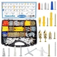 thumbnail image 1 of 410 PCS Self Drilling Drywall Anchors with Screws Kit - 2 Sizes Sheetrock Anchors & 4 Sizes Zinc Expansion Screws,2025 Upgraded Zinc Plated Steel,No Drill Needed, Holds Up to 66LB on Walls, 1 of 7