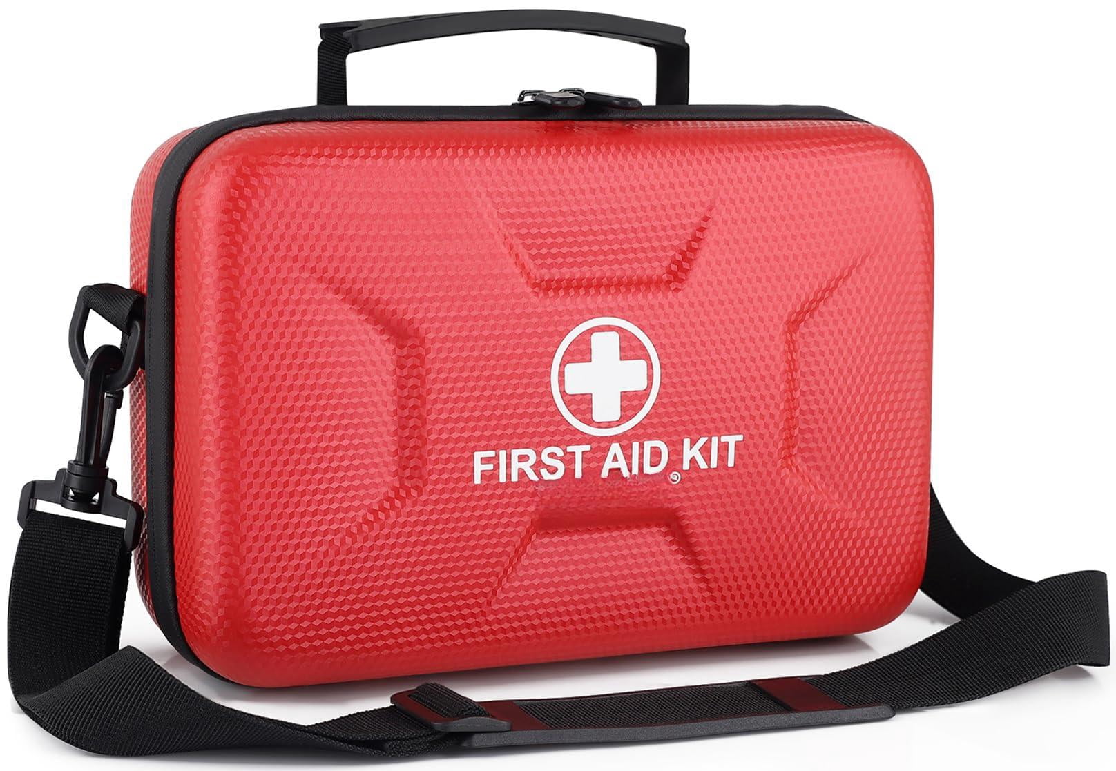 410 Piece Waterproof Hard Shell First Aid Kit For Home  Car Travel Camping Truck Hiking Sports Office Vehicle & Outdoor Emergencies - Emergency Kits (red)