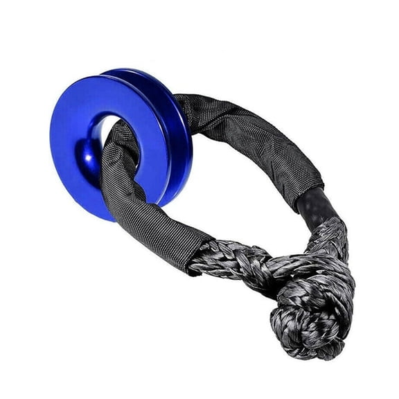 41000lbs Winch Rope Synthetic Soft Shackle+Recovery Ring Set Rugged Shackles With Protective Sleeve For Truck Vehicle Recovery ,Durable & Safe