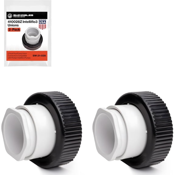 410028Z Intelliflo3 Unions - 2 Pack Pool Pump Union Connectors Compatible with Intelliflo3 Pumps - Heavy-Duty Replacement Pool Pump Fittings