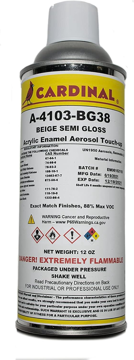 A 4103 BG38 Beige Semi Gloss Powder Coating Touch-Up Spray Paint | Car Parts and Repair Refinishing Clear Coat for Permanent Sealing of Coated Surfaces