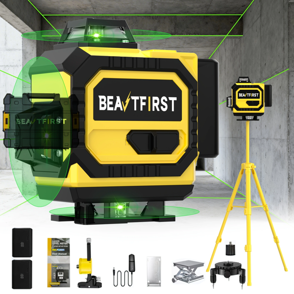 410686160 16-Line 4D Laser Level, 360 Self-Leveling Rotary Cross Line Laser, High Precision Measuring Tool