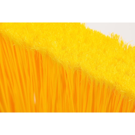 41082EC04 Plastic Color Coded Broom, Flagged Bristles, Long Broom With Angled Head For Large Debris, 56 Inches, Yellow