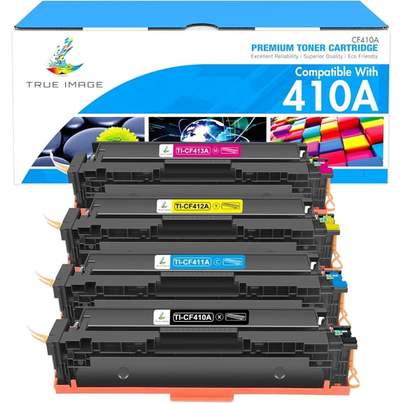 410A Toner Cartridge 4 Pack MFP M477fnw 410X Compatible for HP 410A 410X 410 Color LaserJet Pro M477fnw M477fdw M477fdn M452dn M452nw M452dw M377dw M477 M452 M377 CF410A CF411A CF412A CF413A Printer