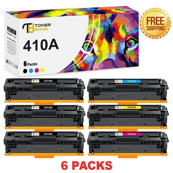 410A Toner Cartridges Compatible for HP 410A 410X CF410A CF410X M477fnw Color Laserjet Pro MFP M477fdn M452dn M477fdw M452nw M452dw M377dw M477 M452 Printer Ink (6 Pack)