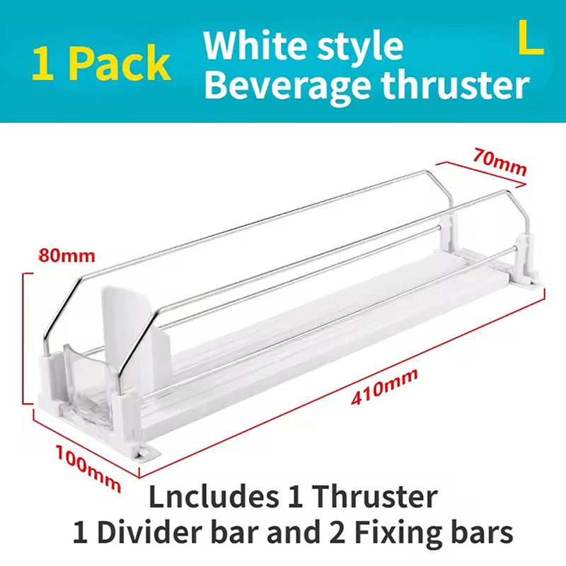 (410MM) Canned Beverage Push Rack Beverage Thruster Dispenser Storage For Soda Can Self-Pushing Kitchen Counter Organizer Fridge Shelf