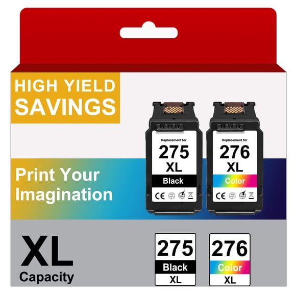 275XL Ink Cartridges,276 Ink Replacement Compatible for Canon Ink 275 and 276 Compatible with PIXMA TR4720 TS3522 TR4700 TS3722 TS3500 TS3520 TS3720 TR4722 TS3700 TR4723 (Black,Color,2PK)