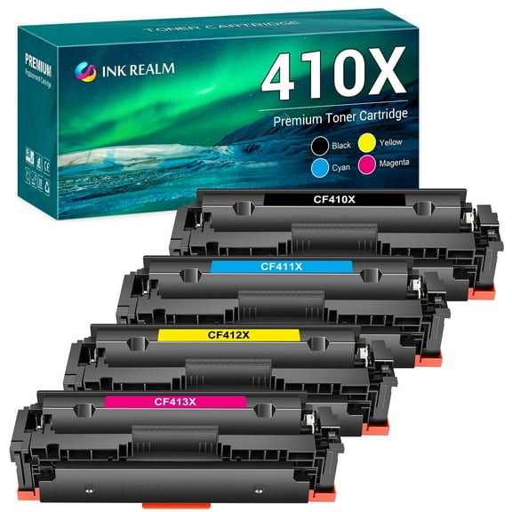 410X Toner Cartridge Compatible for HP 410A 410X CF410A CF411A CF412A CF413A Color Laserjet MFP M477fnw M477fdw M477fdn M452dn M452nw M477 M452 M377 Printer Ink (Black Cyan Yellow Magenta, 4-Pack)