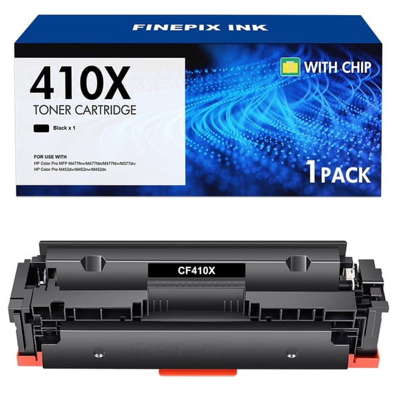 410X Toner Cartridge Compatible for HP 410X CF410X 410A CF410A Color Laserjet Pro MFP M477fnw M477fdw M477fdn M452dn M452nw M452dw M477 M452 M377 Printer Ink (Black, 1-Pack )