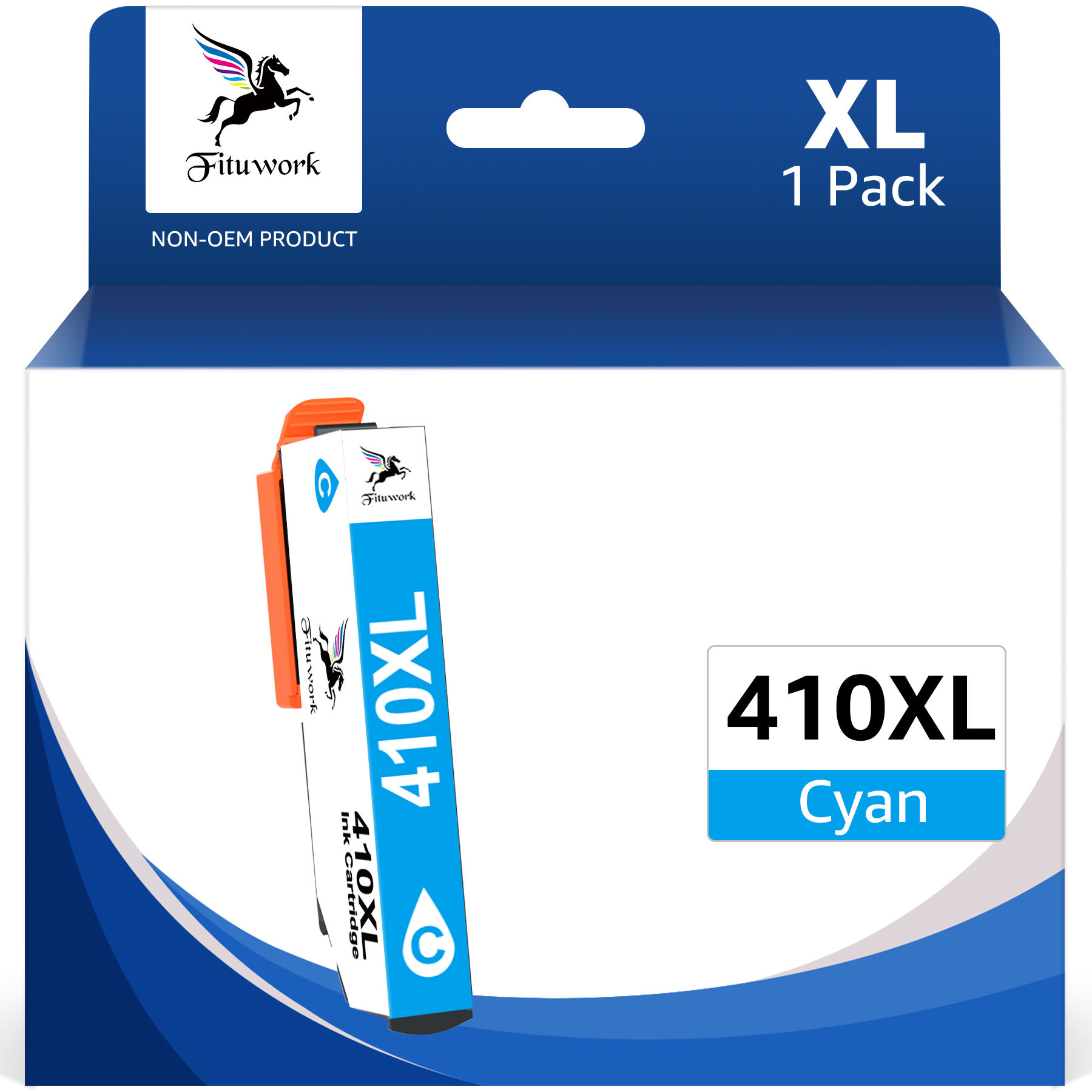 410XL Cyan Ink Cartridge Replacement for Epson 410XL 410 XL T410XL to