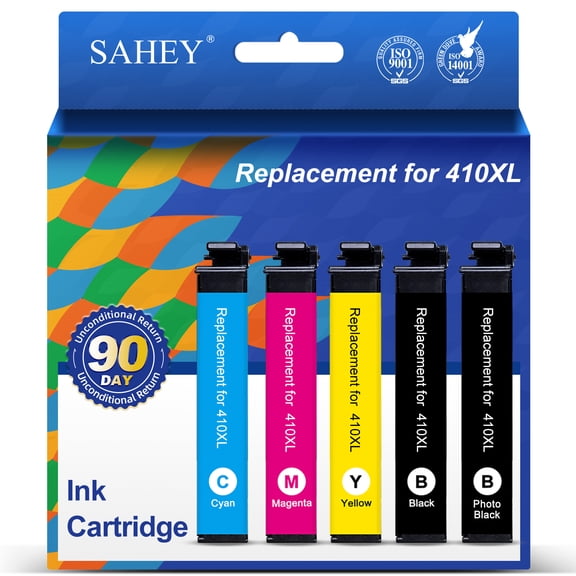 410XL Ink Cartridge Compatible for Epson 410XL 410 XL Replacement for Epson Expression XP-830 XP-640 XP-530 XP-630 XP-635 XP-7100(5 Pack, Black Cyan Magenta Yellow)