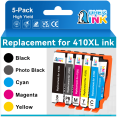 thumbnail image 1 of DHECINK 410 Ink Cartridge Compatible for Epson 410 XL 410XL Ink Cartridges for XP-7100 XP-830 XP-640 Printer (5 Pack), 1 of 9