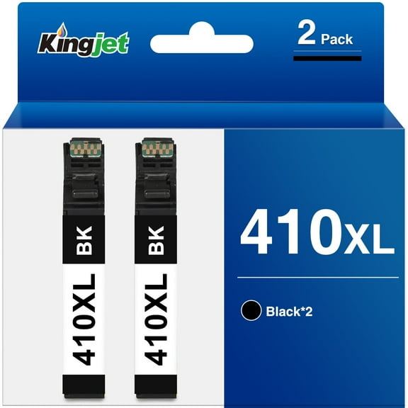 410XL Ink Cartridge Replacement for Epson Ink 410 XL 410XL Combo Pack for Expression XP-830 XP-630 XP-7100 XP-640 XP-830 XP-530 Printer (2-Black)