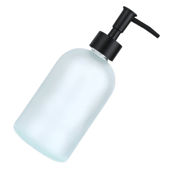 410ml Lotions Bottle Glass Soap Dispenser with Stainless Steel Press Liquid Soap Container for Kitchen Bathroom