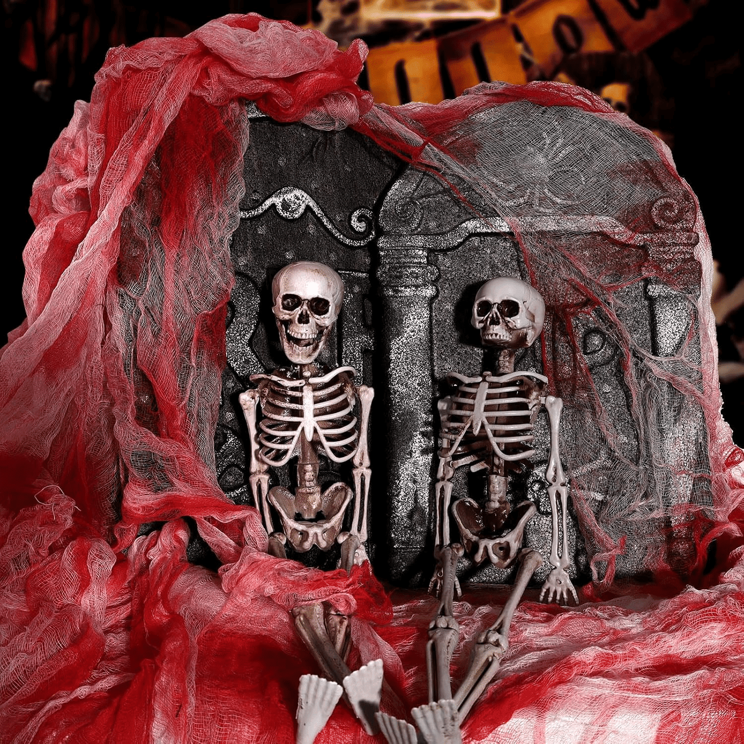 410x80 Inch Halloween Creepy Cloth Gauze Fabric in 5 Colors for Spooky Decor