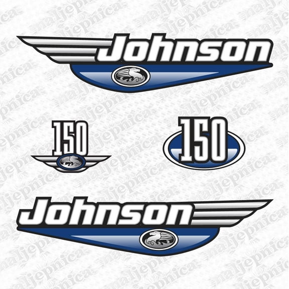 411 Decals Fits Johnson 150 Outboard Replacement Decal Kit Blue 1992-2000