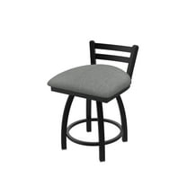 411 Jackie 18" Low Back Swivel Vanity Stool with Black Wrinkle Finish and Graph Alpine Seat