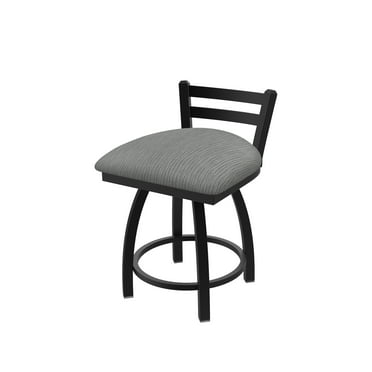 411 Jackie 18" Low Back Swivel Vanity Stool with Black Wrinkle Finish and Graph Alpine Seat