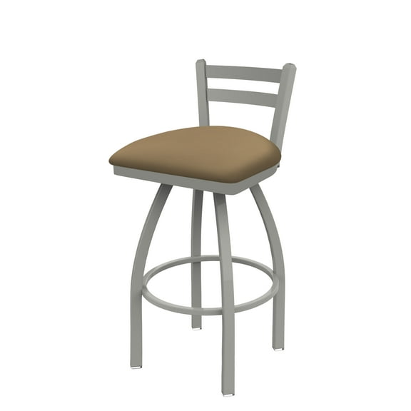411 Jackie 25" Low Back Swivel Counter Stool with Anodized Nickel Finish and Canter Sand Seat