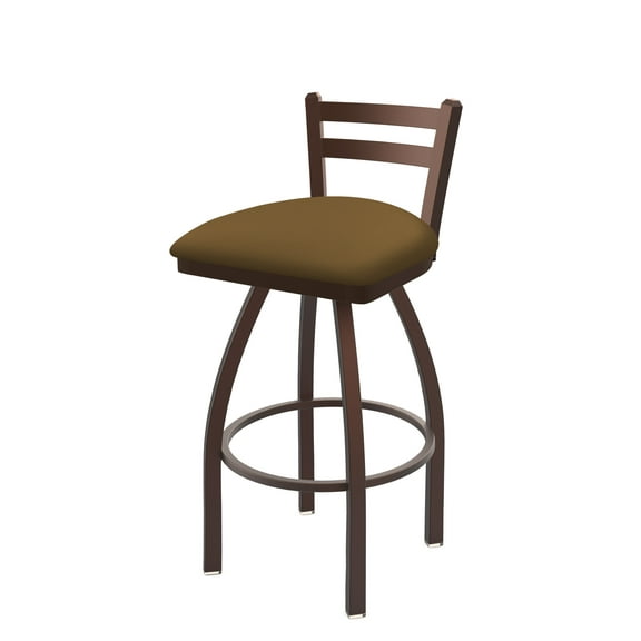 411 Jackie 25" Low Back Swivel Counter Stool with Bronze Finish and Canter Saddle Seat
