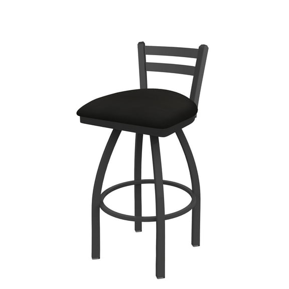 411 Jackie 25" Low Back Swivel Counter Stool with Pewter Finish and Canter Espresso Seat