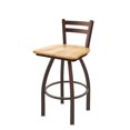 thumbnail image 1 of 411 Jackie 30" Low Back Swivel Bar Stool with Bronze Finish and Dark Cherry Maple Seat, 1 of 2