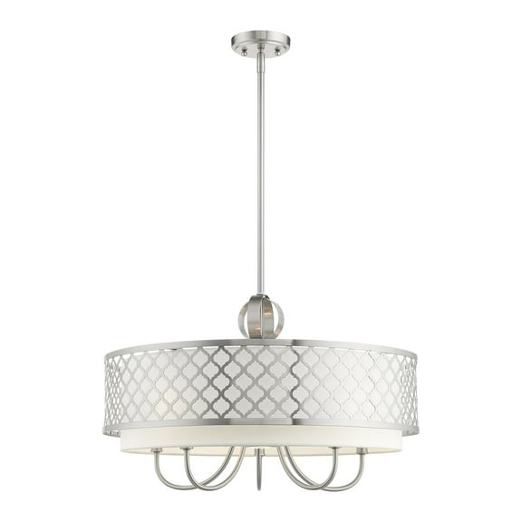 Livex Lighting Arabesque 6 Light Pendant Light in Brushed Nickel