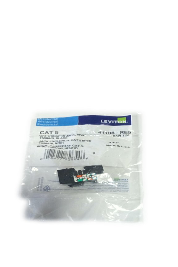 41108-RE5 Connector Telephone and Telecom Cat 5 QuickPort Jack, Black