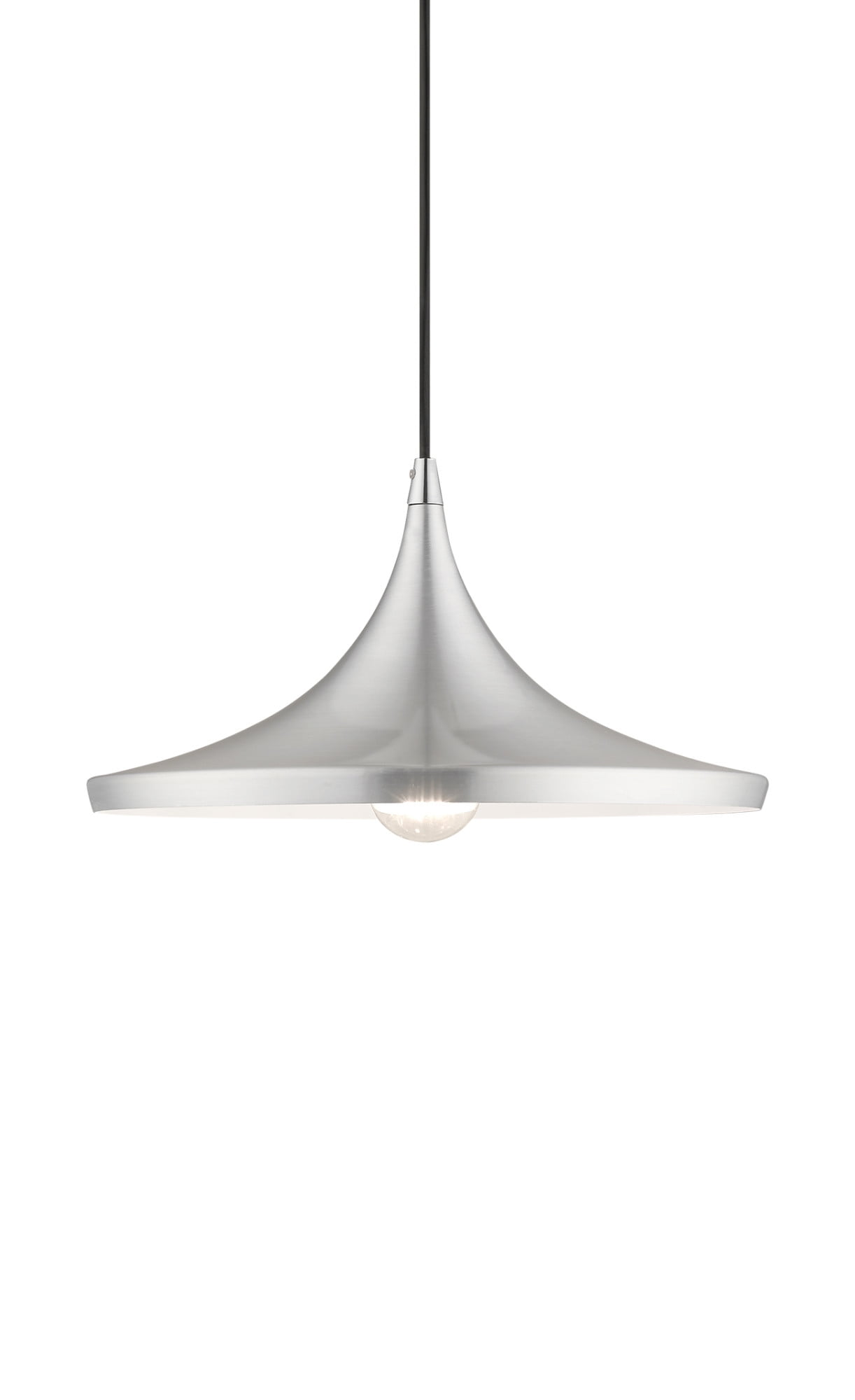 Contemporary Mini Pendant Light in Brushed Aluminum with White Interior