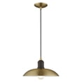 thumbnail image 1 of 41193-01 Livex Lighting Metal Shade - 1 Light Mini Pendant in Coastal Style - 12.5 Inches wide by 11.25 Inches high-Antique Brass Finish, 1 of 10