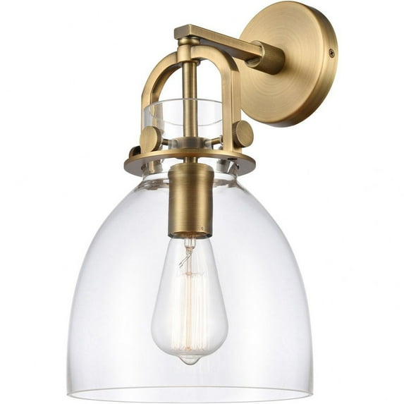 412-1W-BB-8CL Innovations Lighting Newton-One Light Wall Sconce-8 Inches Wide by 14.5 Inches High
