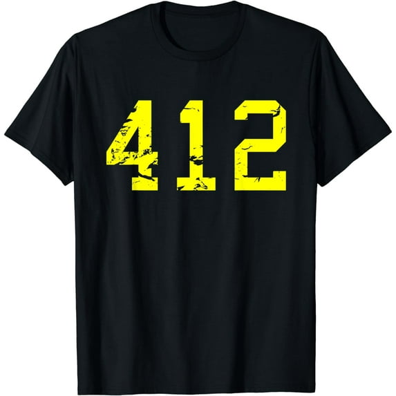 412 - Distressed Pittsburgh Area Code T shirt