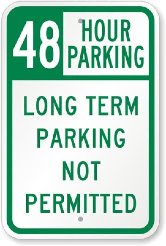 412 Hour Parking Weatherproof Metal Aluminum Sign SIZE 8" x 12