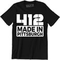 thumbnail image 1 of 412 Made In Pittsburgh Area Code Sl City Pennsylvania PA Men Tee Shirt, 1 of 4
