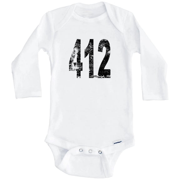 412 Pittsburgh Pennsylvania Area Code One Piece Baby Bodysuit - One Piece Baby Bodysuit (Long Sleeve), 0-3 Months White