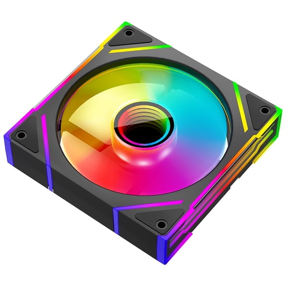 4120 Reverse Blade Case Fan, Infinite Mirror Lighting Effect 53 Motherboard Lighting Synchronization 800~1850 Fan (Black Reverse-1 Pack)